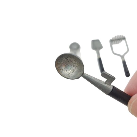 1:6 Vintage Ideal Toys‎ Dollhouse Kitchen Utensils Masher Spatula Scoop Spoon - Picture 3 of 6